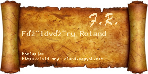 Földváry Roland névjegykártya