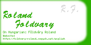 roland foldvary business card