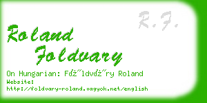 roland foldvary business card